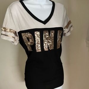 VS Pink Bling & Campus Tee! Size M